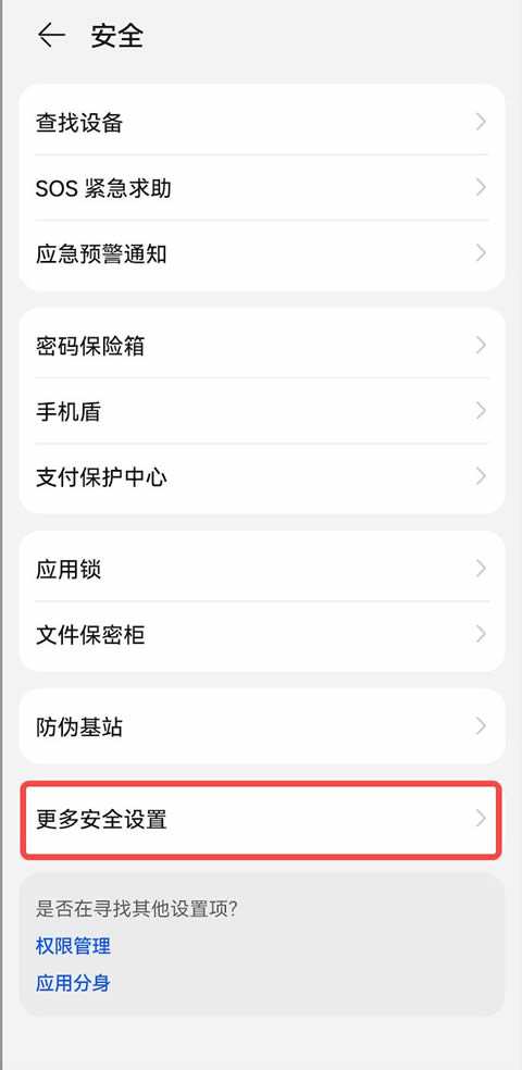更多安全设置