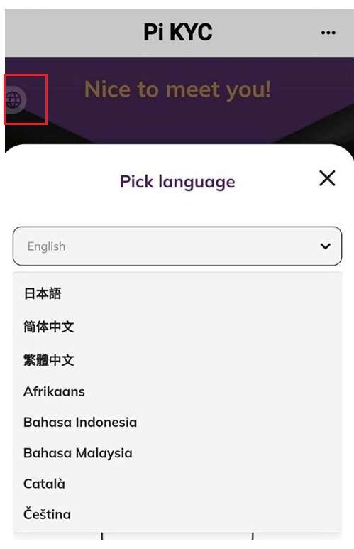语言切换界面