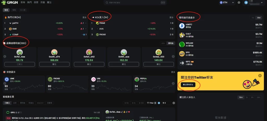 GMGN首页界面