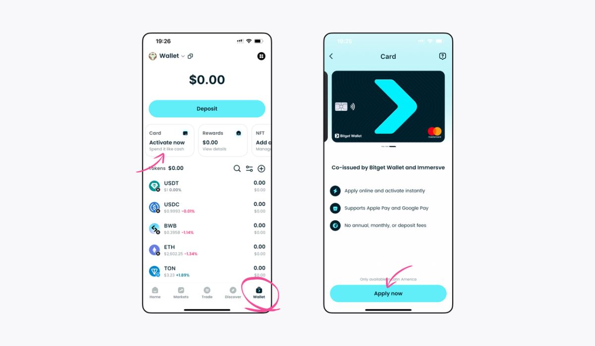 Bitget钱包卡申请界面