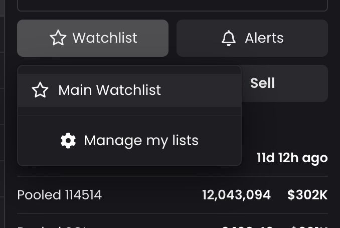 Dex Screener关注列表设置