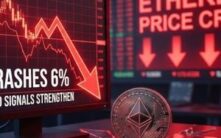以太坊价格暴跌6%，下跌趋势信号急剧增强